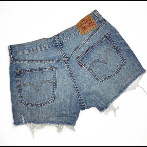 Levi’s 501 Glow Patchwork Shorts 24 Distressed - Picture 15 of 15
